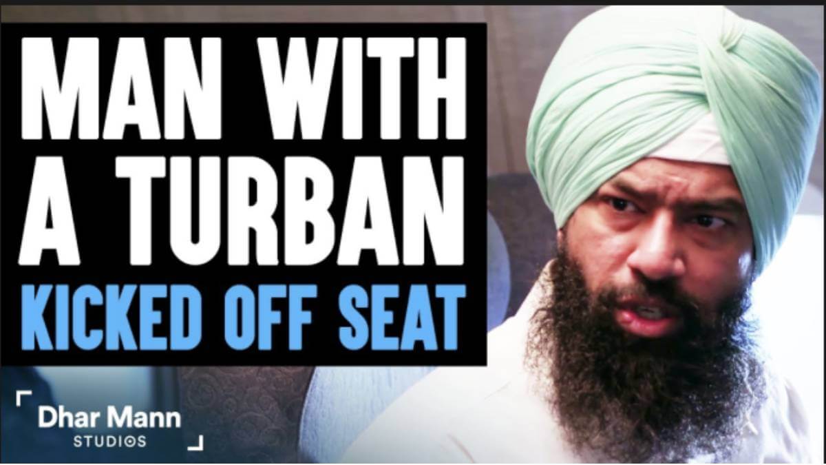 man with a turban kicked off seat